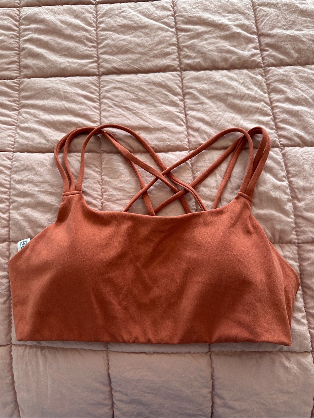 Athleta Women's Strappy sports bra in Terracotta